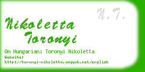 nikoletta toronyi business card